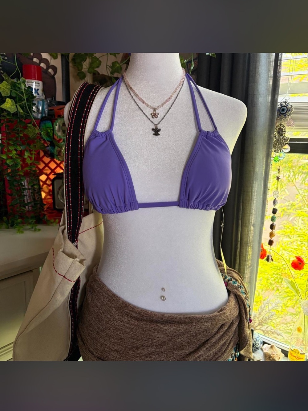 No Boundaries Purple Bikini Top